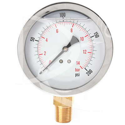 MANOVACUOMETRO 100mm CON GLICERINA AXIAL
